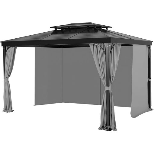 Mevronisshop-Rideau D'intimité Pour Tonnelle Imperméable Extérieur,...
