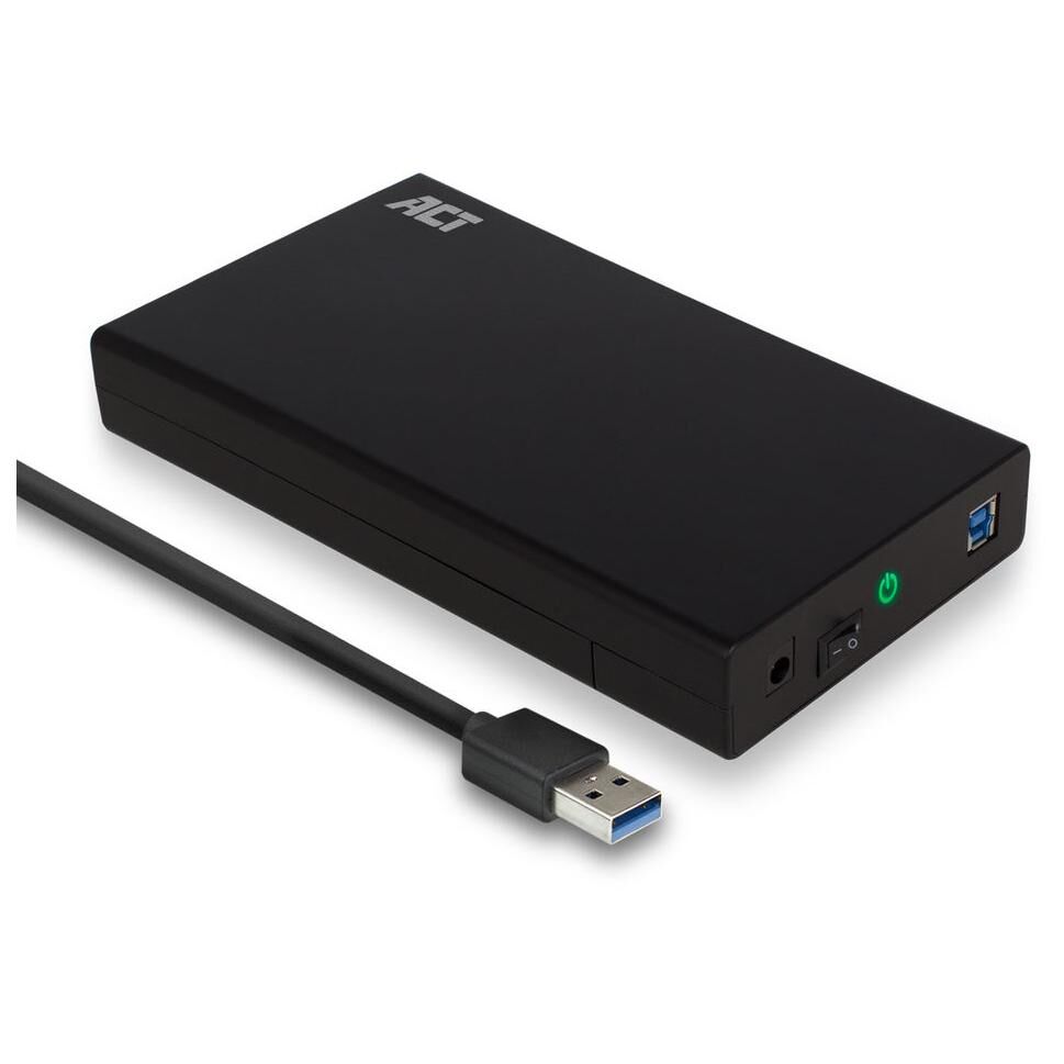 ACT AC1405 Boîtier de disques de stockage Boîtier disque dur/SSD Noir 3.5