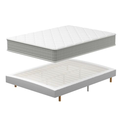 Ensemble Sommier et Matelas 160x200 cm, Lit 2 Personnes Comp