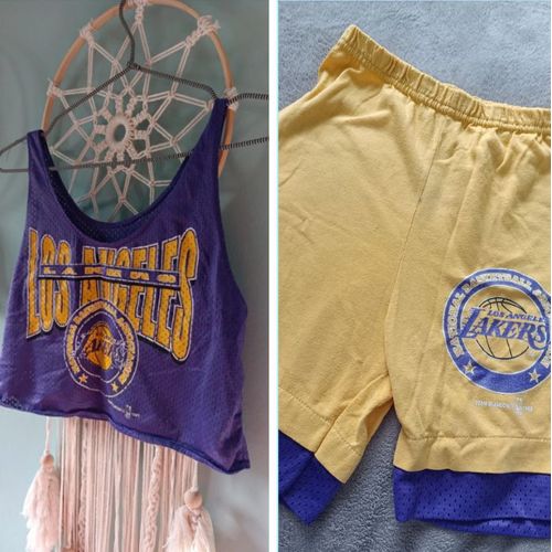 Ensemble Top De Sport Lakers Et Short Vintage 1993 Enfant 8 Ans