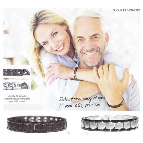 Bracelet Magnétique Mixte Coloris Noir Longueur 20 Cm