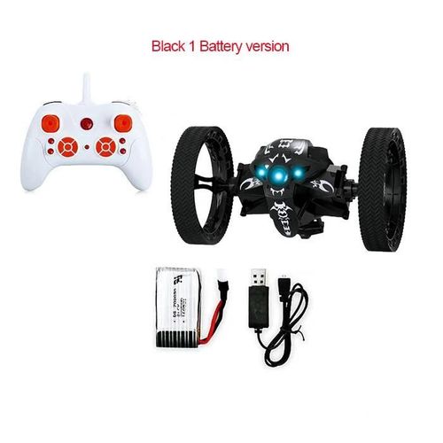 803-Noir1B - Voiture jouet tlcommande 2.4G, Voiture rebondisnoyaux, Voiture sautante avec roues flexibles, Rotation, Veilleuse LED, Voiture robot RC, Cadeau VS SJ88
