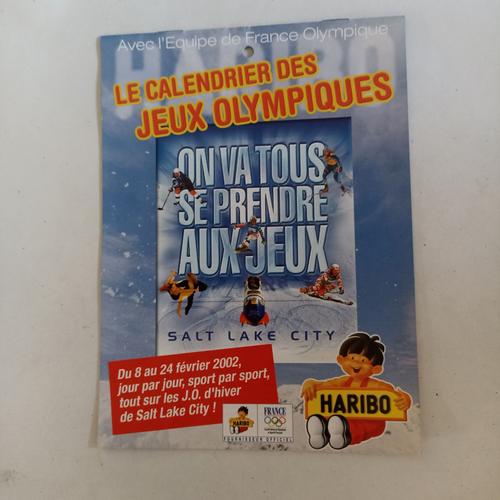 Dépliant Haribo Calendrier Des Jeux Olympiques D'hiver 2002 Salt Lake City