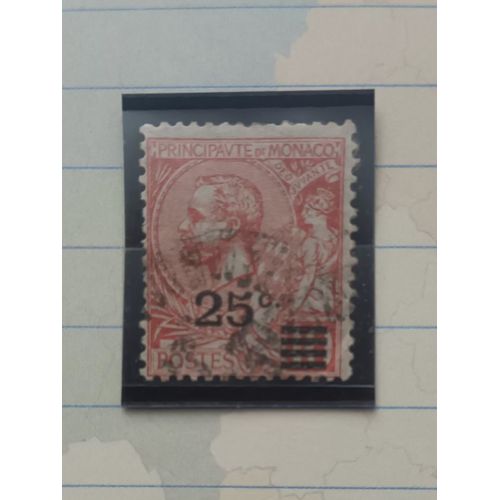 L219 -- Timbre Oblitéré Monaco N ° 52 -- Année 1922 -- " Prince Albert 1 Er : Timbre De 1891/1920 Surchargé ".