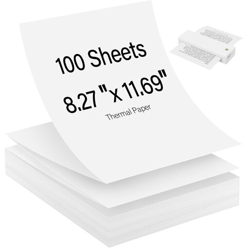 KALANKA-Papier Thermique A4, 100 Feuilles Papier Imprimante Thermiq...