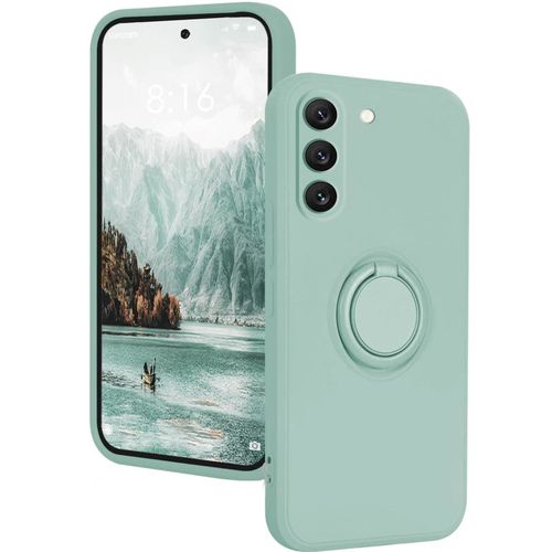 Coque Silicone Pour Samsung Galaxy S24 Couleur Vert Avec Anneau Support Little Boutik©