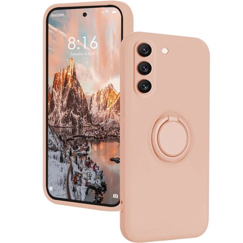 Coque Silicone Pour Samsung Galaxy S24 Couleur Rose Avec Anneau Support Little Boutik©