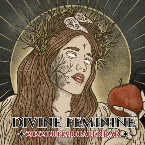 Divine Feminine 2022 Lunar Calendar: Illustrated Spiritual Pagan Goddesses Moon Phase Astrology | Squared Monthly Mini Planner Zodiac Signs Pictures For Teens And Adults Kalendar Calendario Calendrier