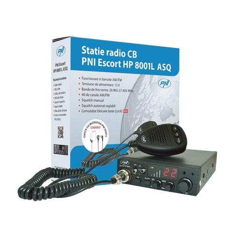 PNI Radio CB Escort HP 8001L Réglable Asq 4W Fonction Verrouillage des Touches + Écouteur Hs81L Inclus, Noir