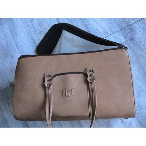 sac cuir HAG paris - chat - transport animaux - VINTAGE