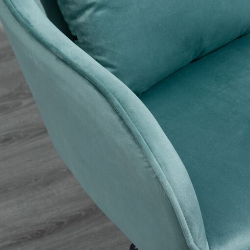 Chaise de bureau massante velours vert menthe - 9
