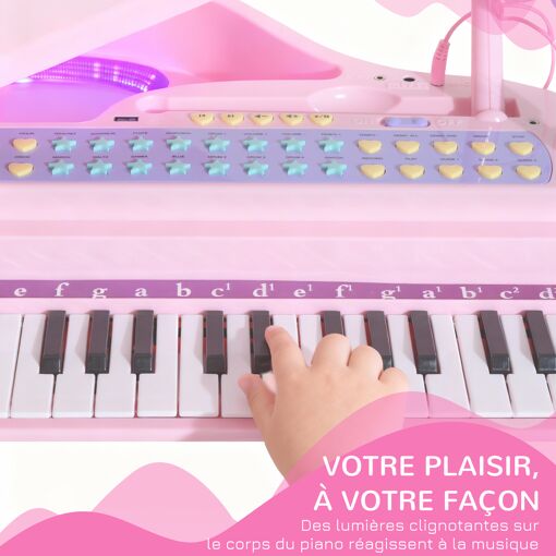 Homcom Piano à queue électronique 37 touches multifonctions avec micro haut... - 6