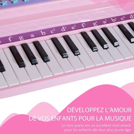 Homcom Piano � queue �lectronique 37 touches multifonctions avec micro haut... - 7