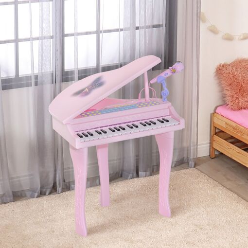 Homcom Piano à queue électronique 37 touches multifonctions avec micro haut... - 2