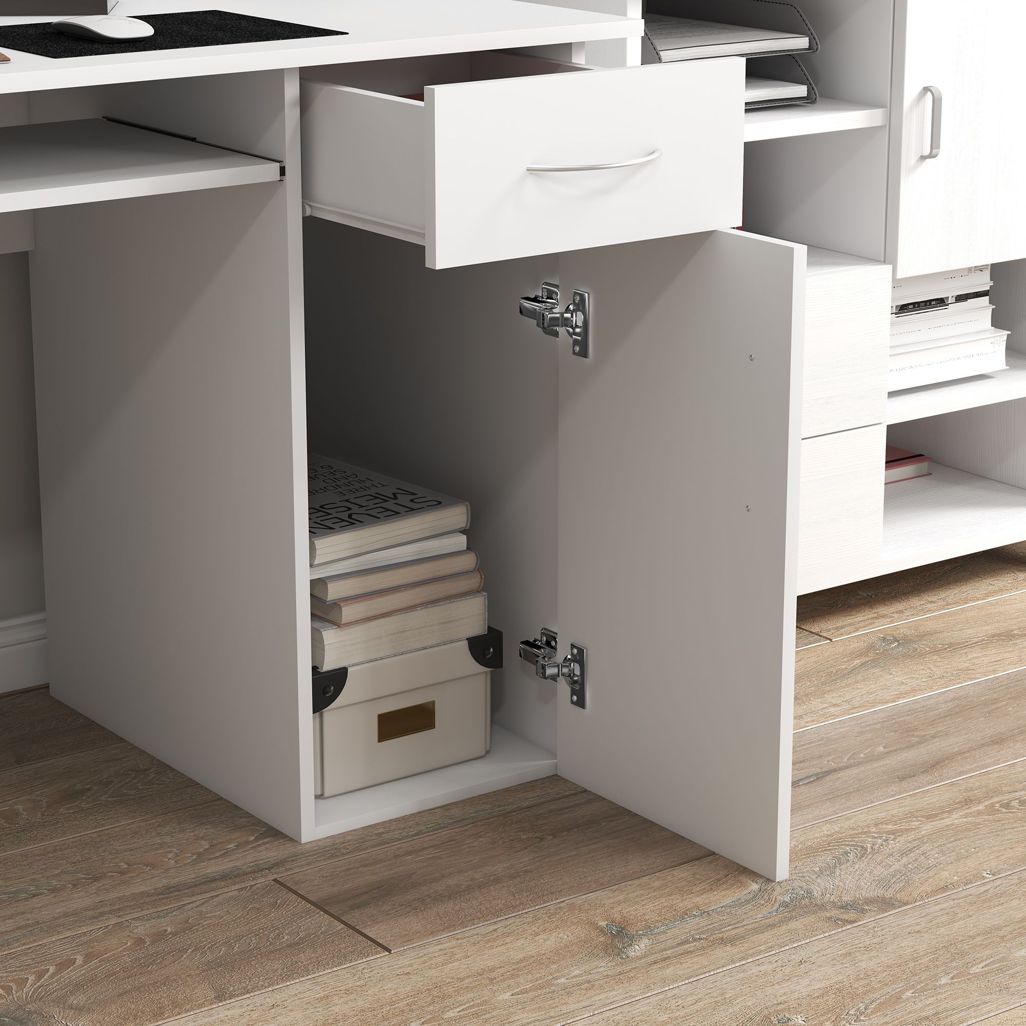 Bureau Informatique Design Multi-rangements - 9