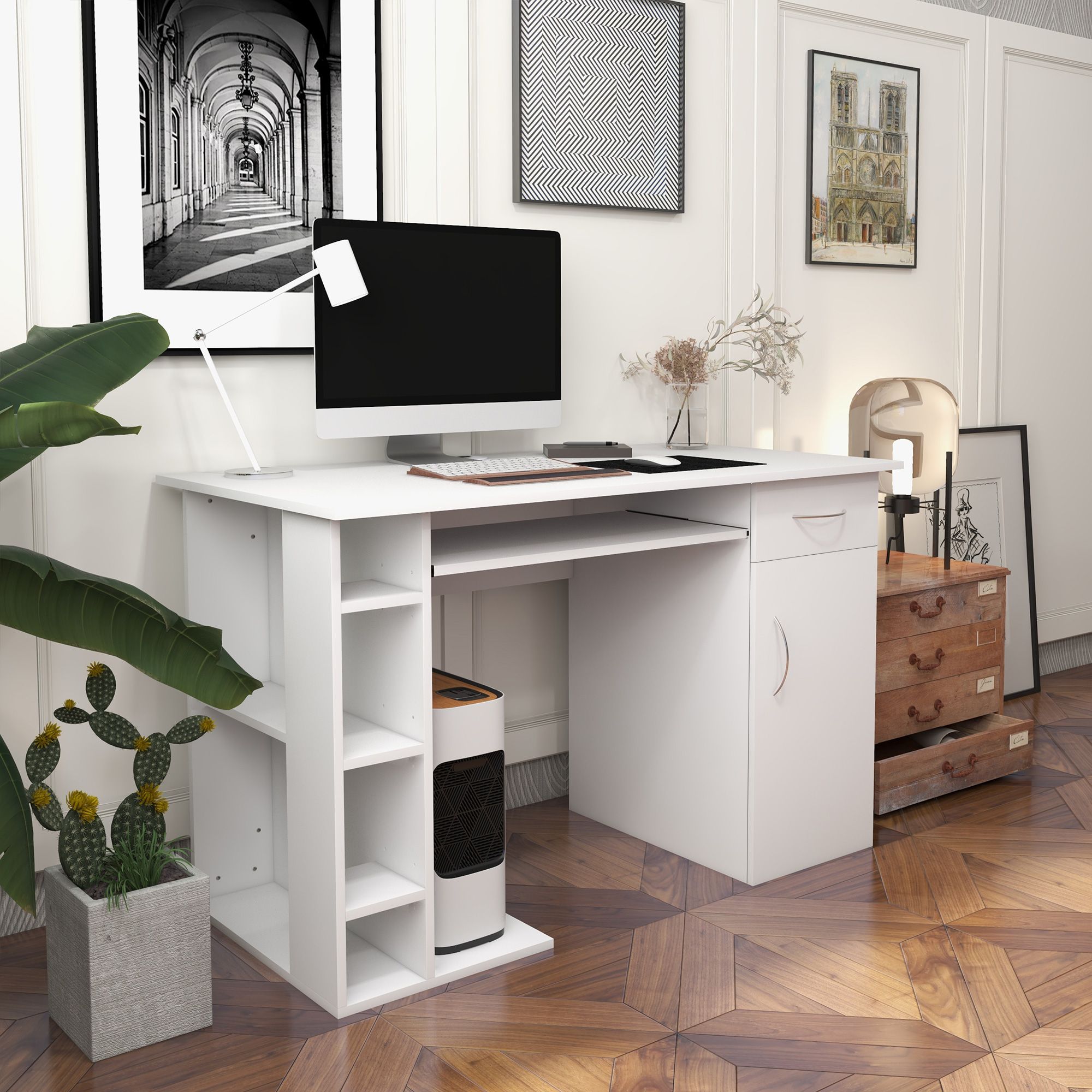 Bureau Informatique Design Multi-rangements - 2