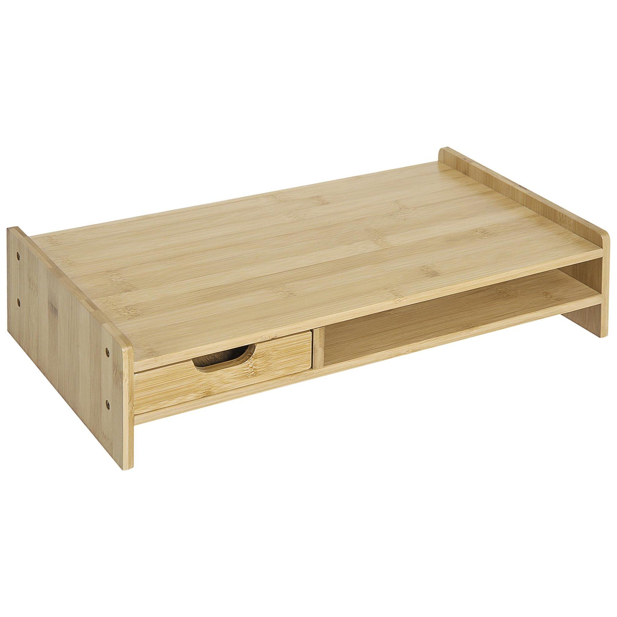 Réhausseur écran - support de moniteur - tiroir, niche - bois de ba...