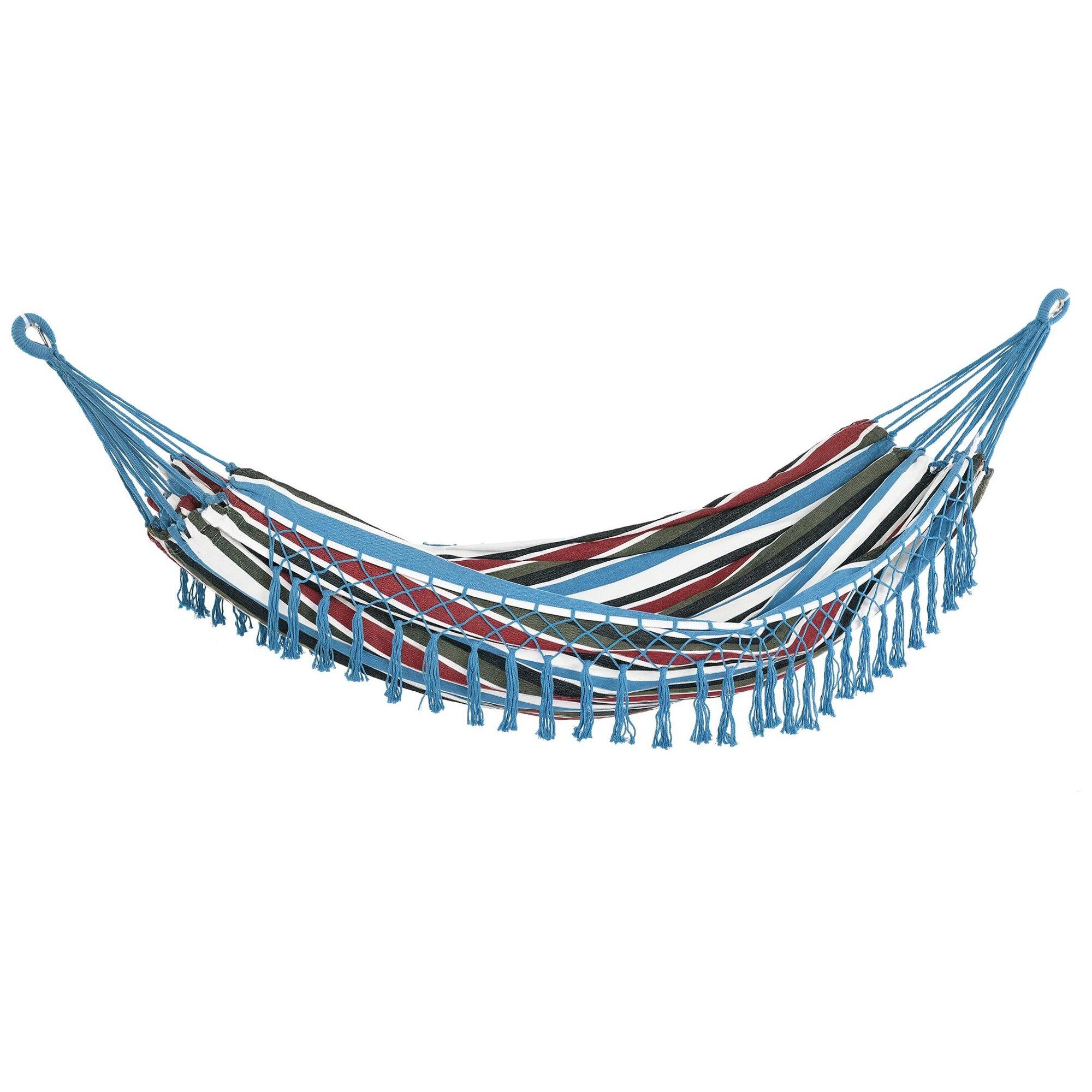 Hamac De Voyage Style Hippie Chic Coton Polyester Multicolore