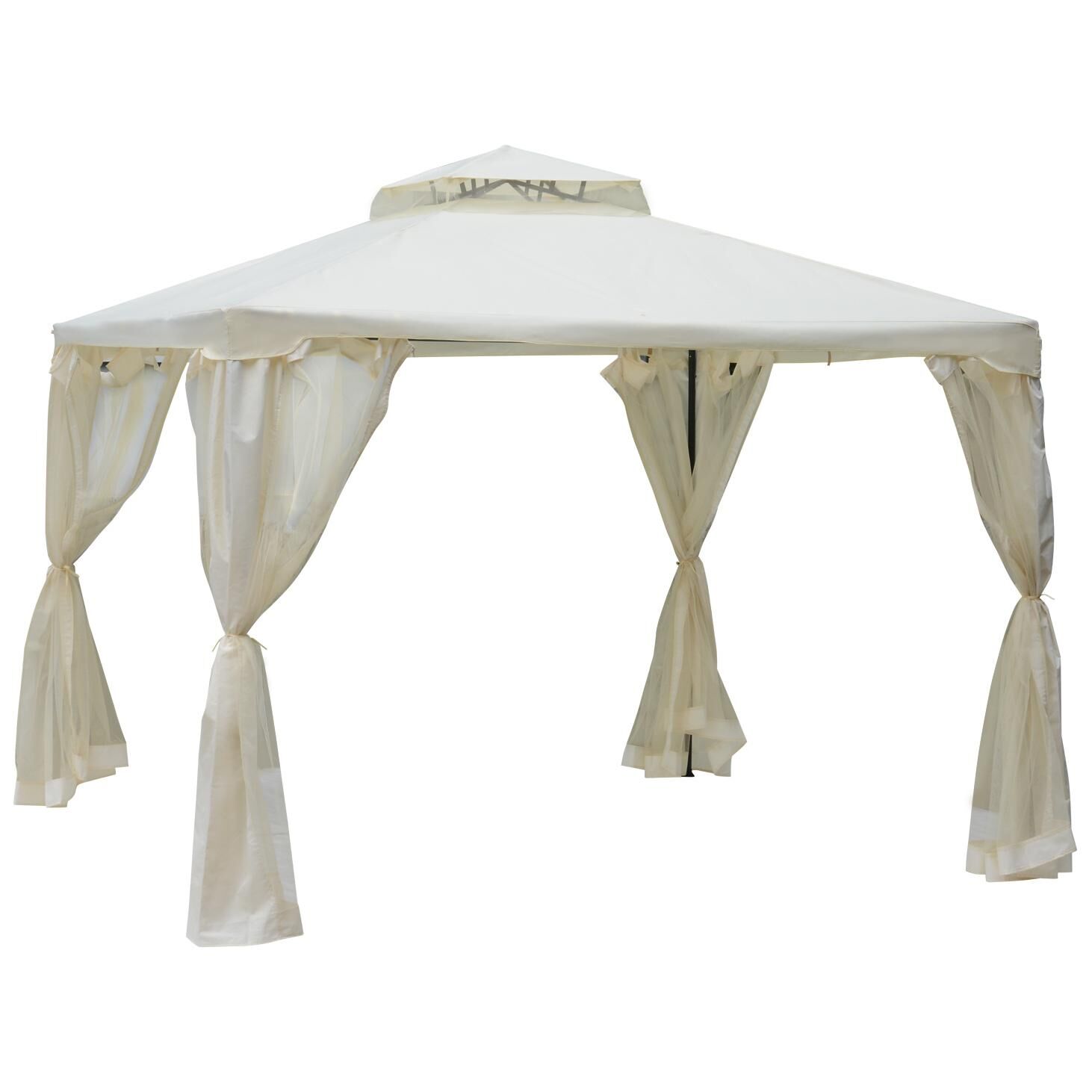 Pavillon De Jardin Tonnelle Barnum Style Colonial Double Toit Toile...