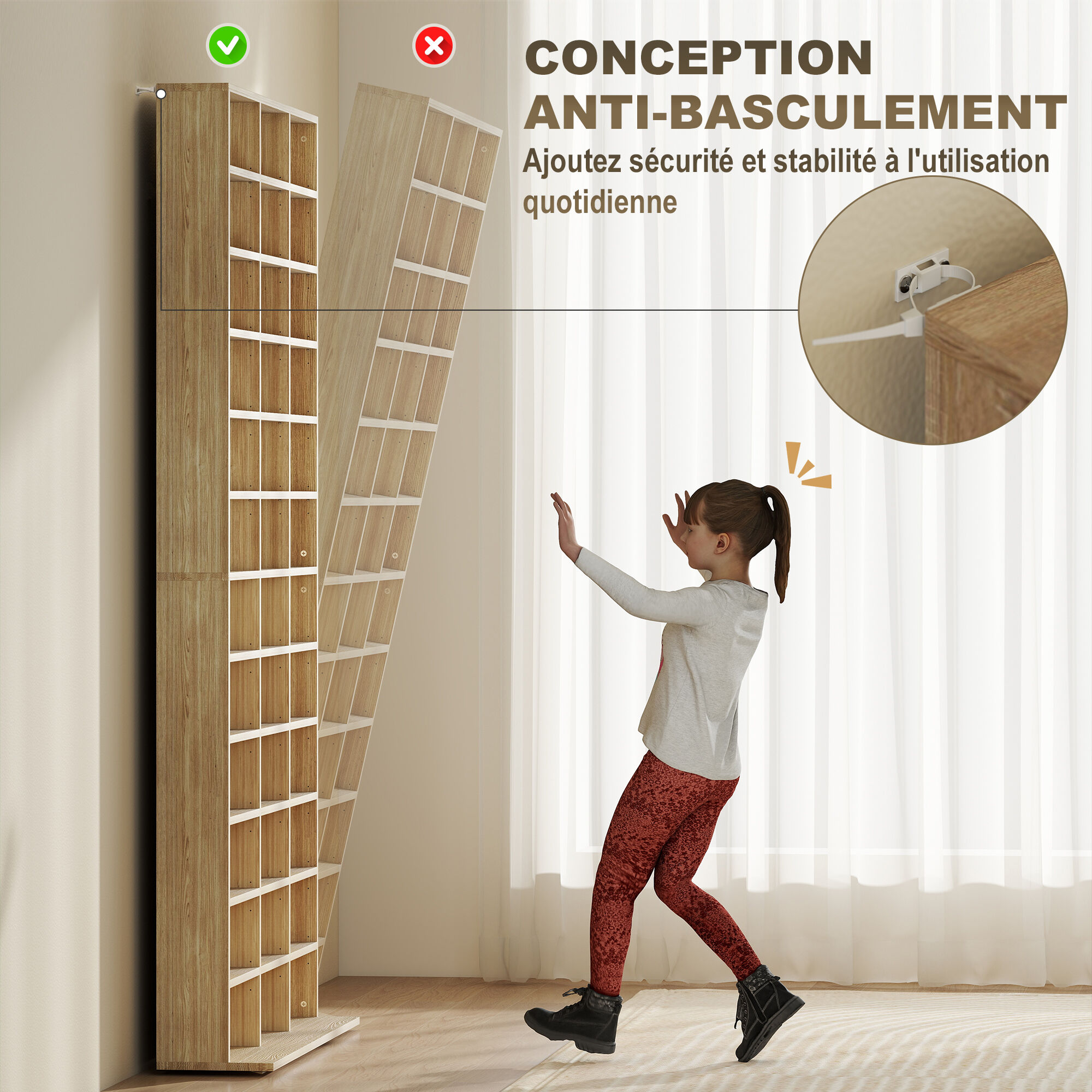 Rangements pour CD et DVD 36 compartiments MDF ch�ne - 8