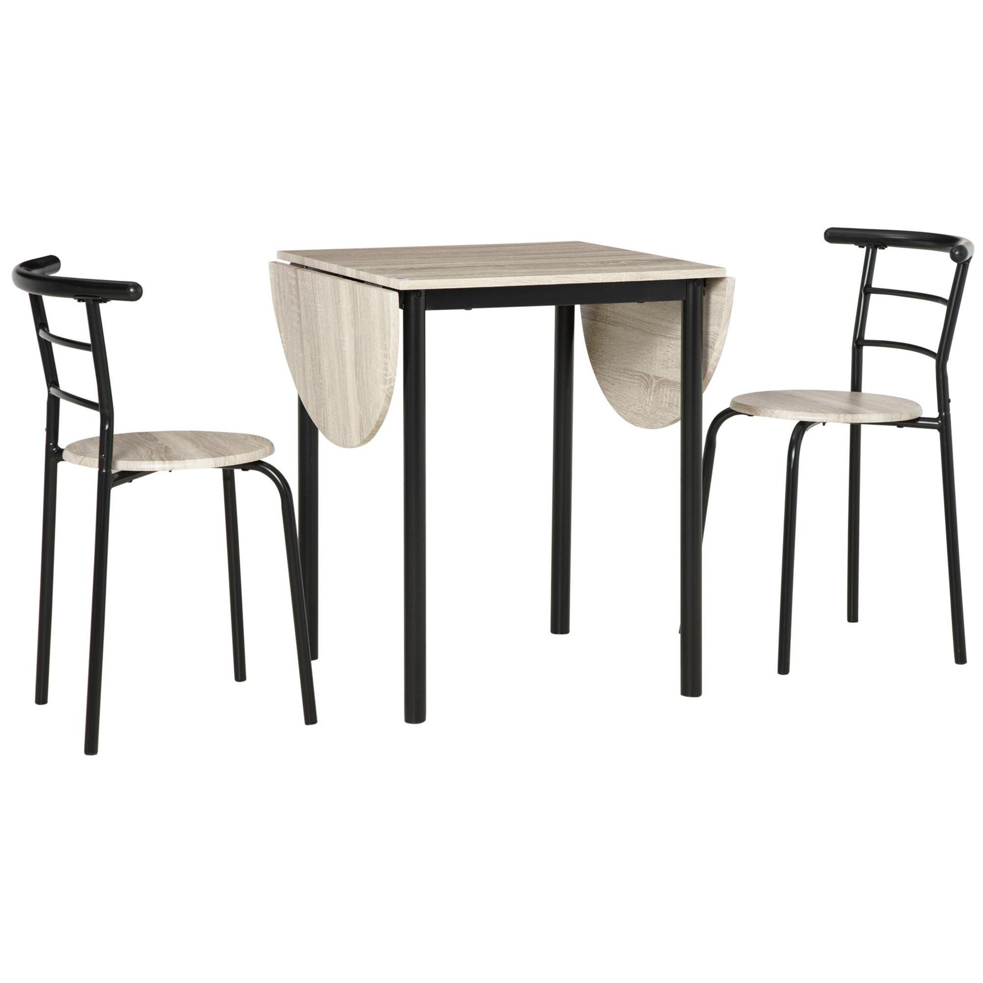 Ensemble table � manger extensible 3 pi�ces style industriel