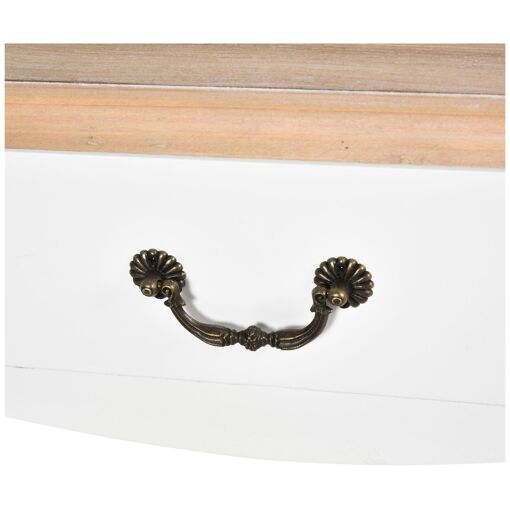 Console style table de drapier shabby chic 2 tiroirs blanc - 7