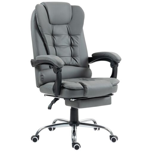 Fauteuil de bureau avec dossier inclinable gris