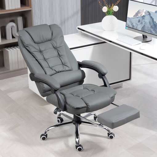 Fauteuil de bureau avec dossier inclinable gris - 2