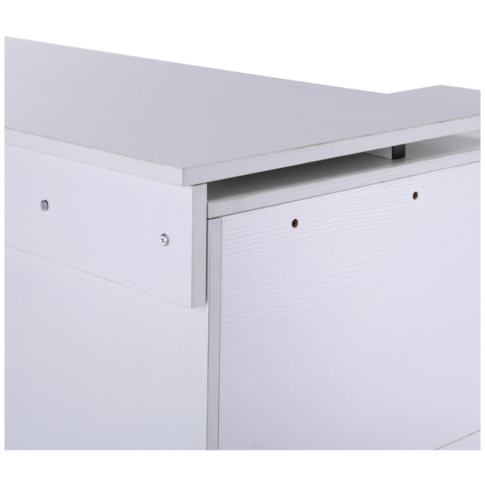 Bureau d'angle bureau droit modulable 2 en 1 blanc - 5