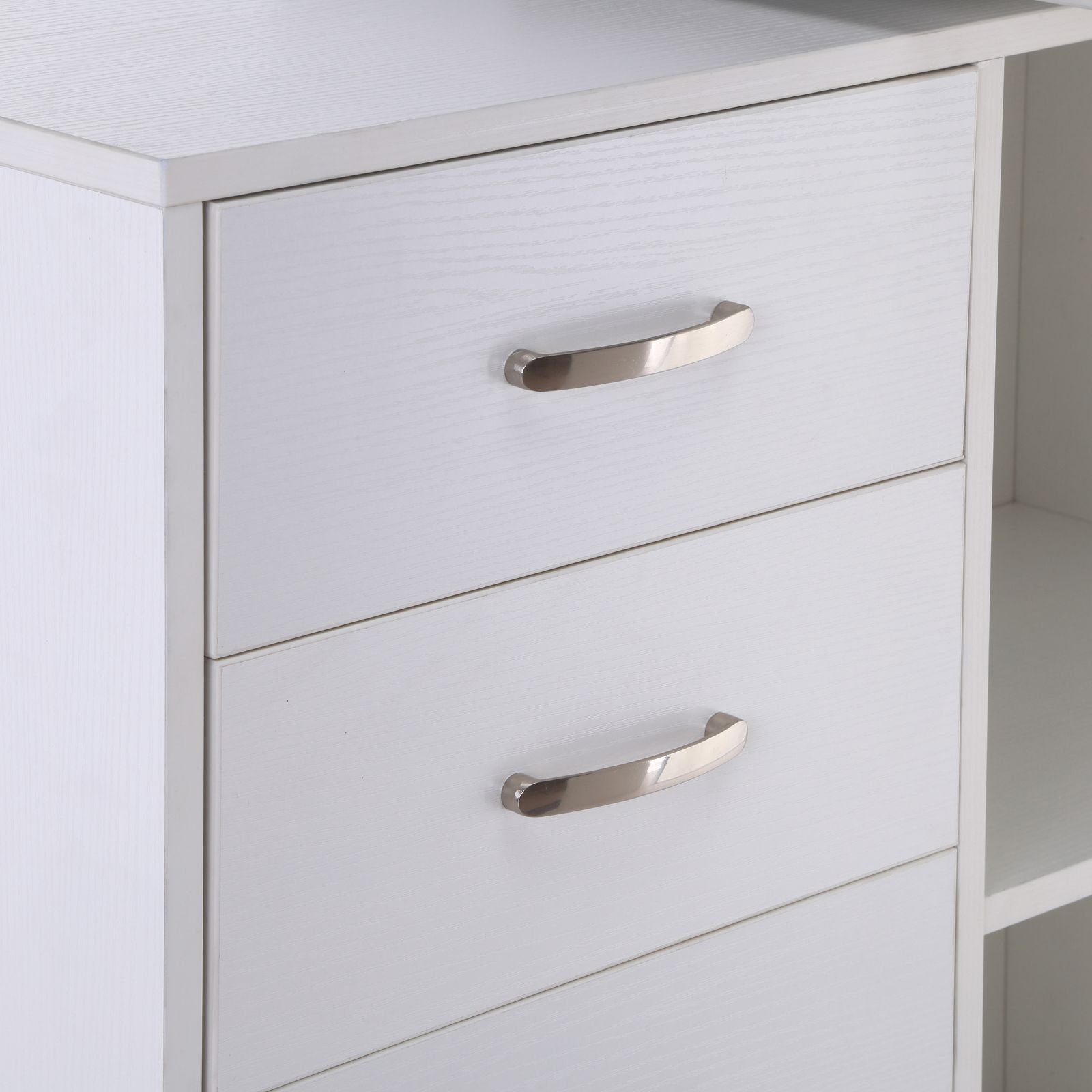 Bureau d'angle bureau droit modulable 2 en 1 blanc - 4