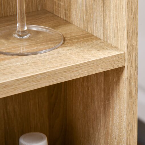 Table de bar mange-debout - 3 �tag�res - aspect ch�ne clair noir - 6