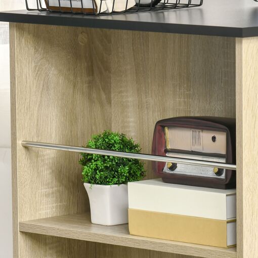 Table de bar mange-debout - 3 �tag�res - aspect ch�ne clair noir - 4