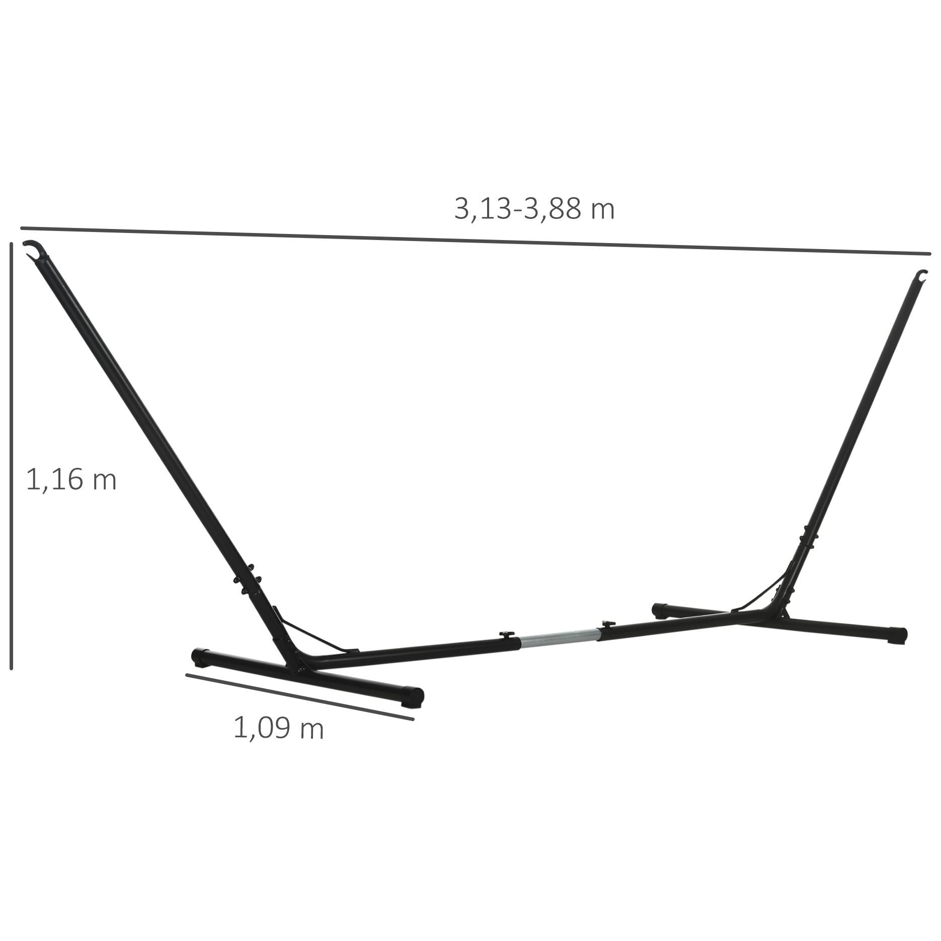 Support Pied De Hamac R�glable Structure M�tal �poxy Noir - 9