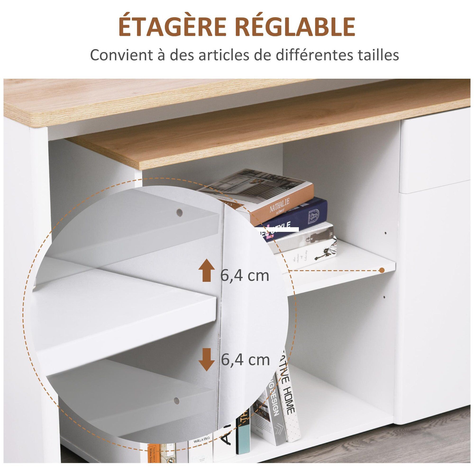 Bureau d'angle bureau informatique multim�dia modulable multi-rangement asp... - 7