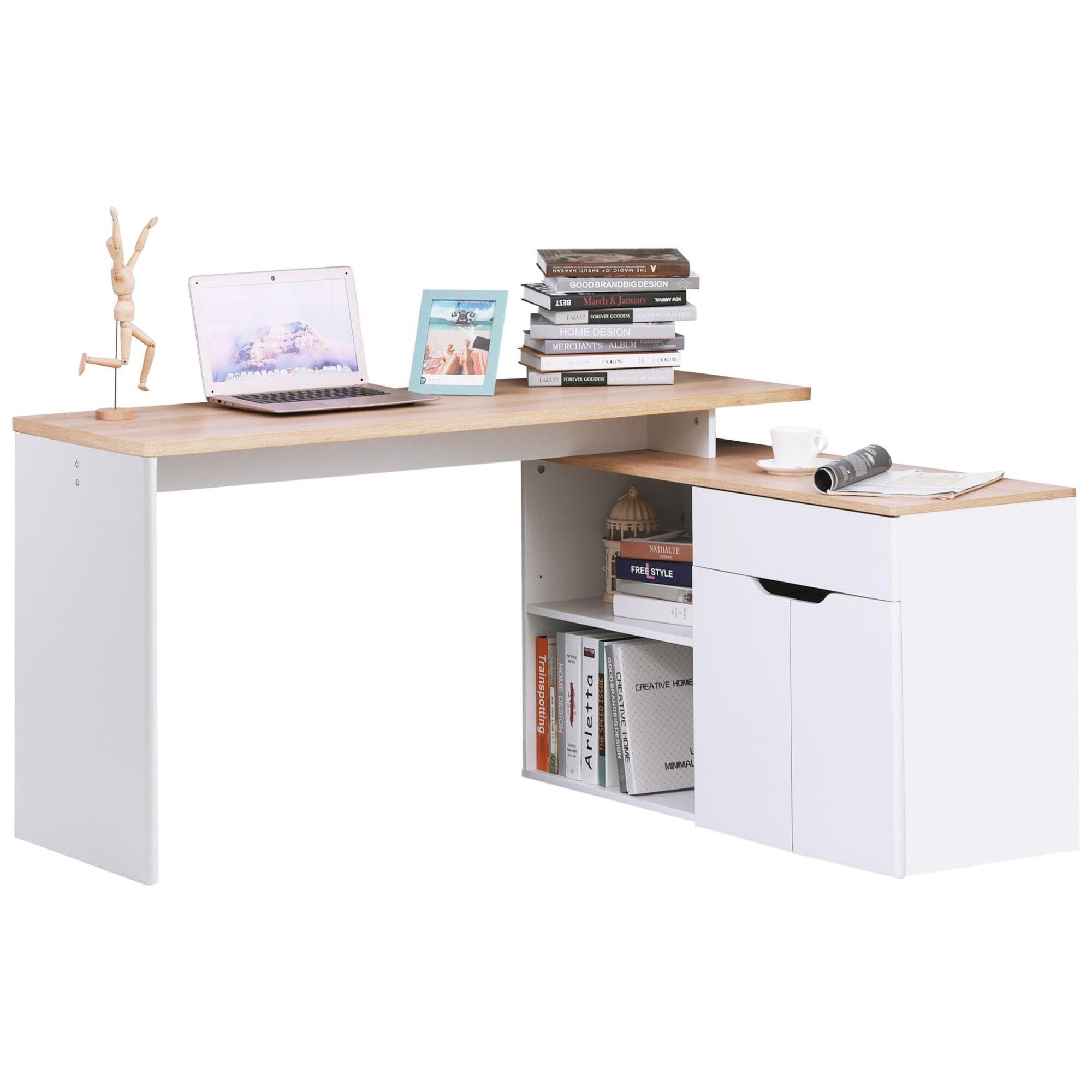Bureau d'angle bureau informatique multim�dia modulable multi-rangement asp...