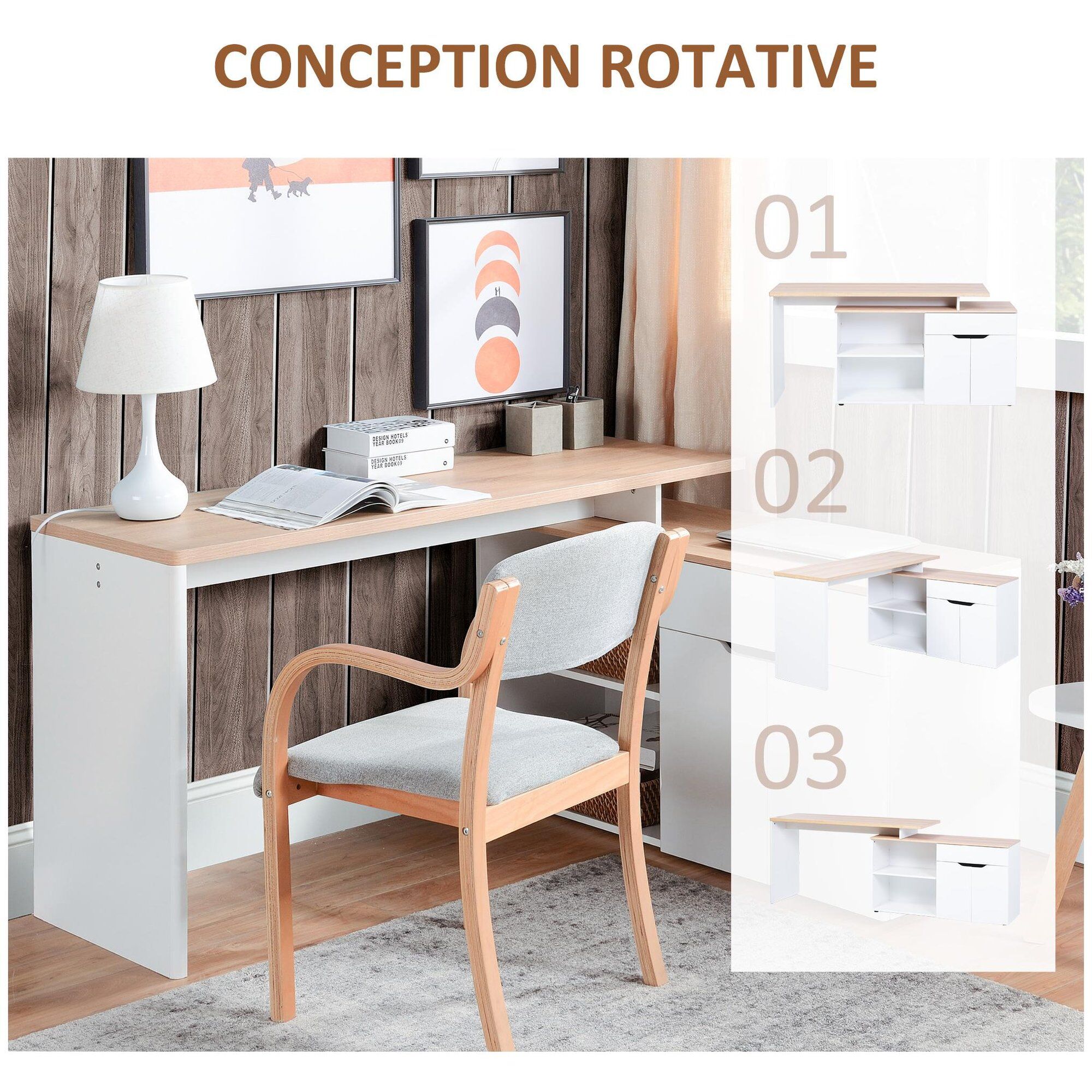 Bureau d'angle bureau informatique multim�dia modulable multi-rangement asp... - 5