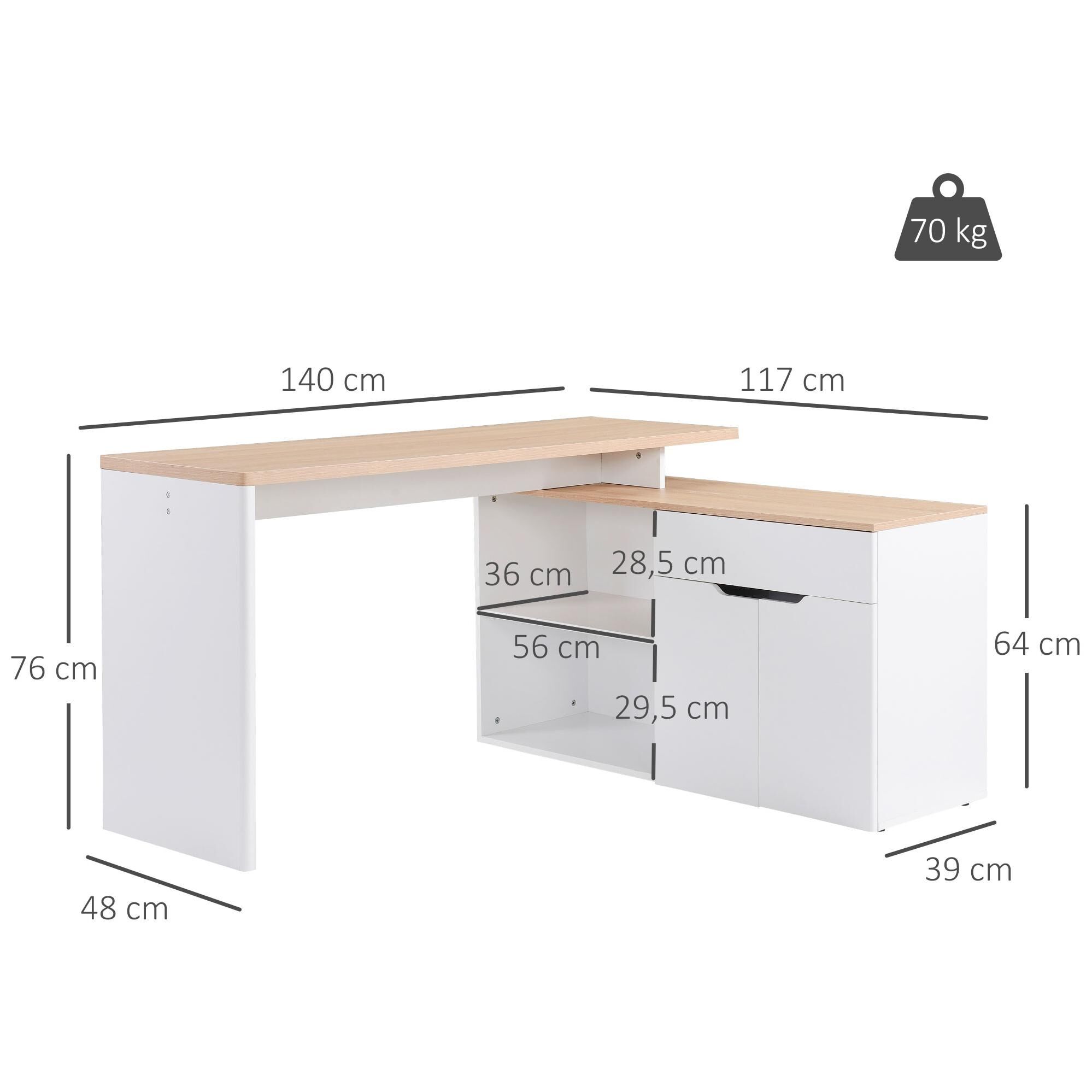 Bureau d'angle bureau informatique multim�dia modulable multi-rangement asp... - 3