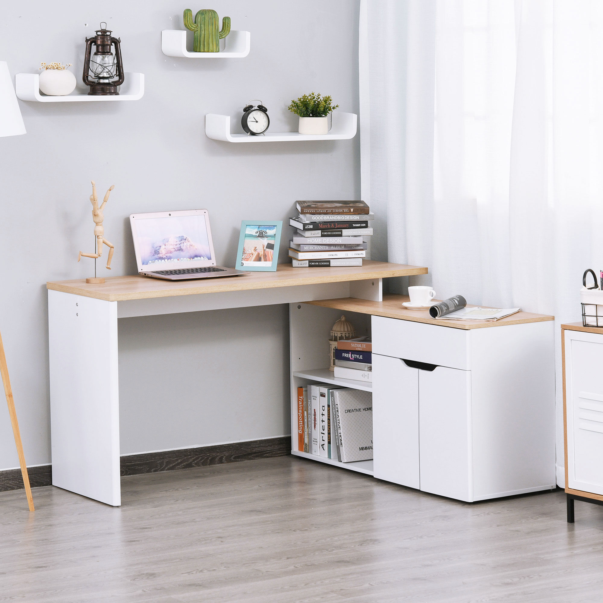 Bureau d'angle bureau informatique multim�dia modulable multi-rangement asp... - 2