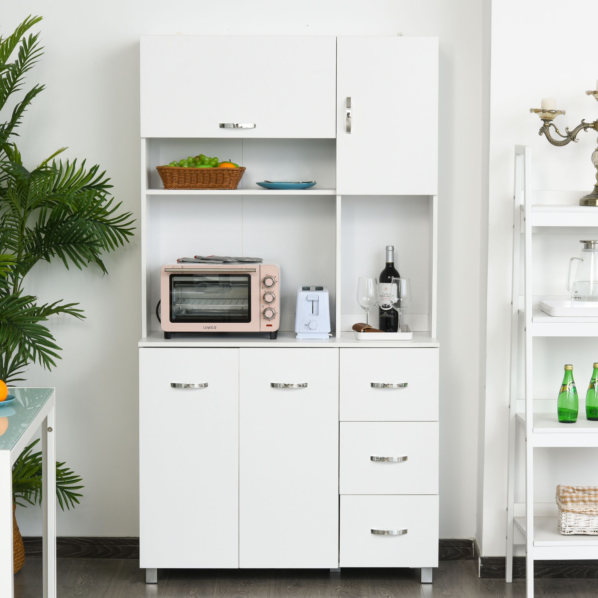 Armoire de cuisine multi-rangements MDF blanc - 2