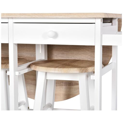 Ensemble table de bar pliable sur roulettes et 2 tabourets - 4