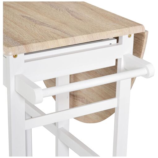 Ensemble table de bar pliable sur roulettes et 2 tabourets - 5