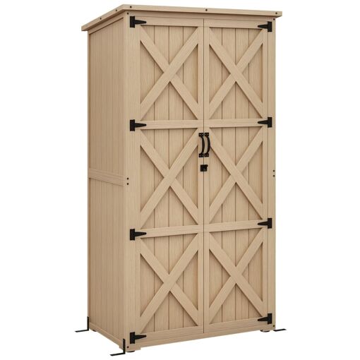 Armoire de jardin abri de jardin 2 portes croisillons 2