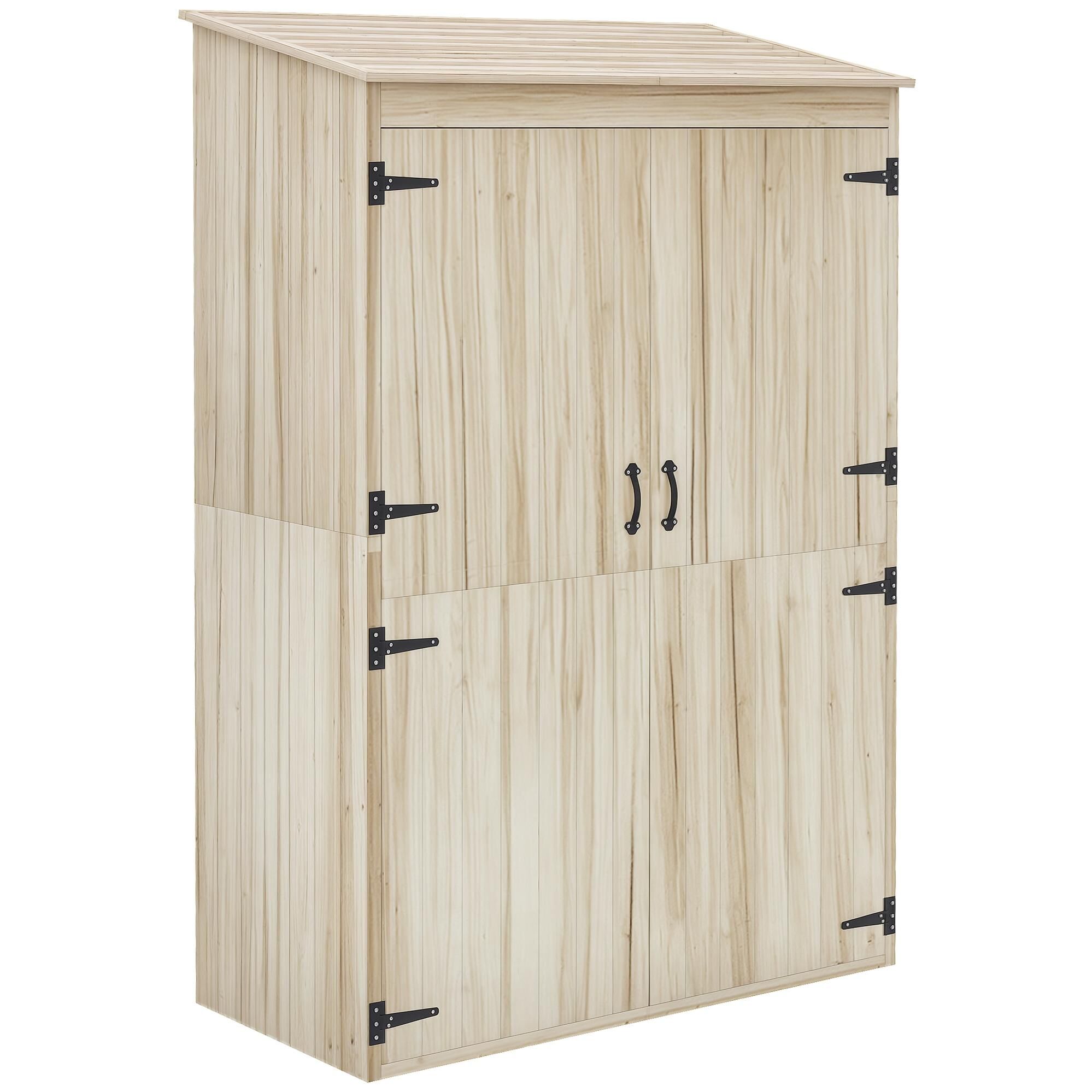 Armoire de jardin 2 portes bois - 2 &eacute;tag&egrave;res, grand