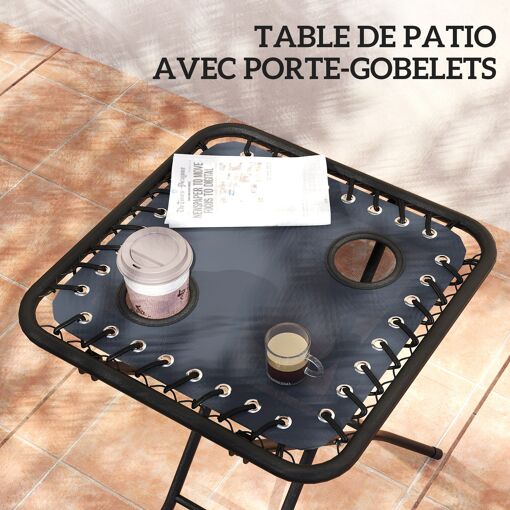 Lot De 2 Chaises Longues Pliables Inclinables Z�ro Gravit� Avec Table D'app... - 6