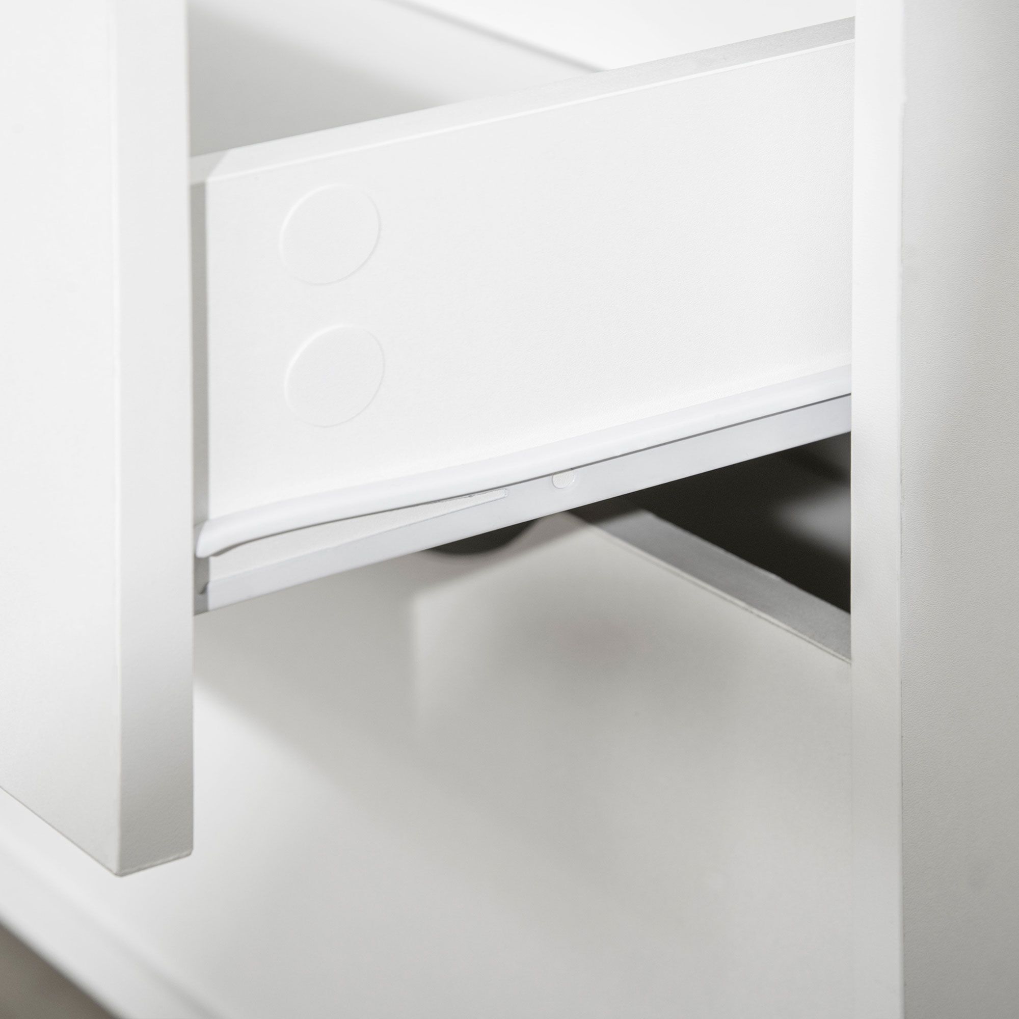 Commode 5 tiroirs design scandinave blanc aspect ch�ne clair - 8