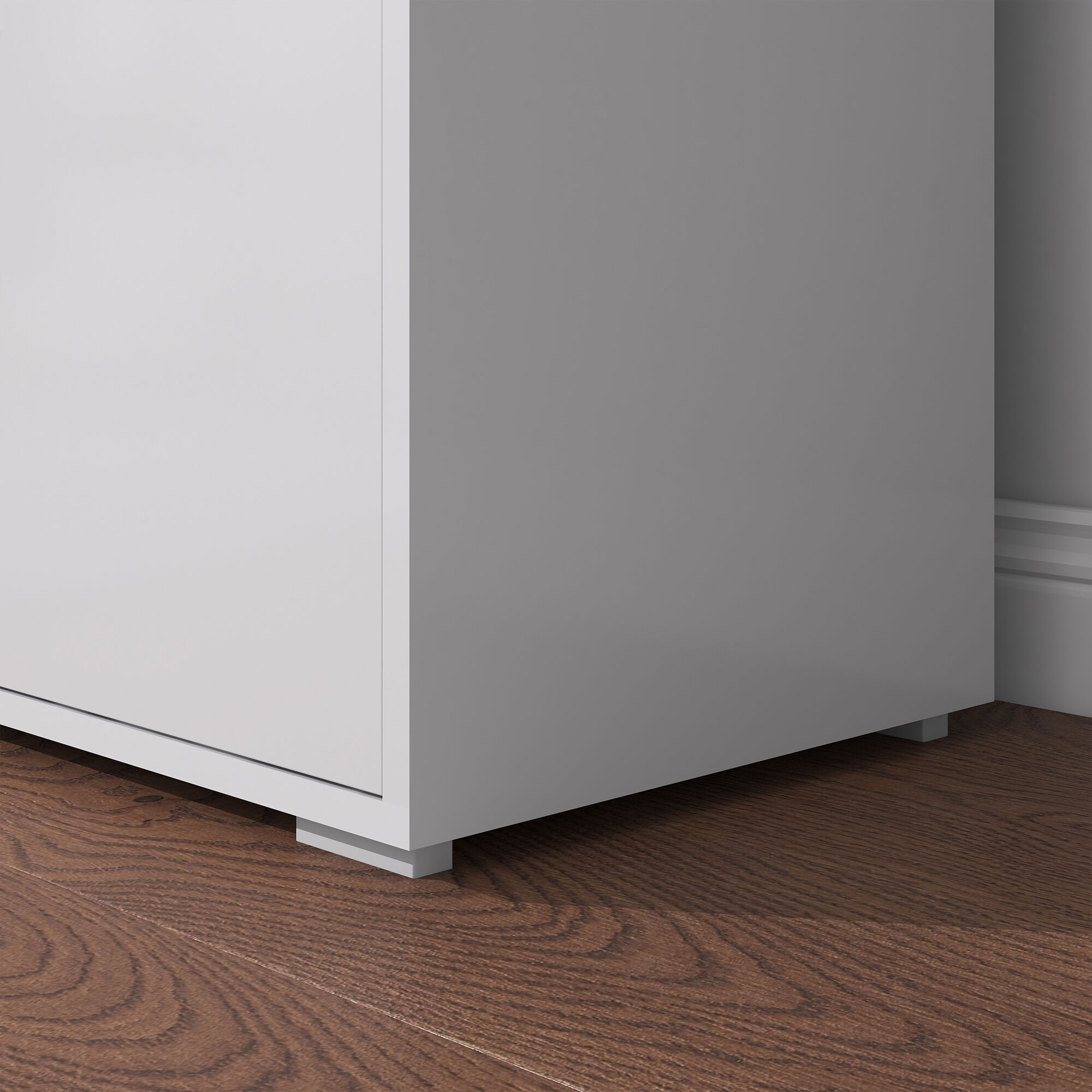 Commode buffet 2 tiroirs 2 portes blanc laqu� - 5