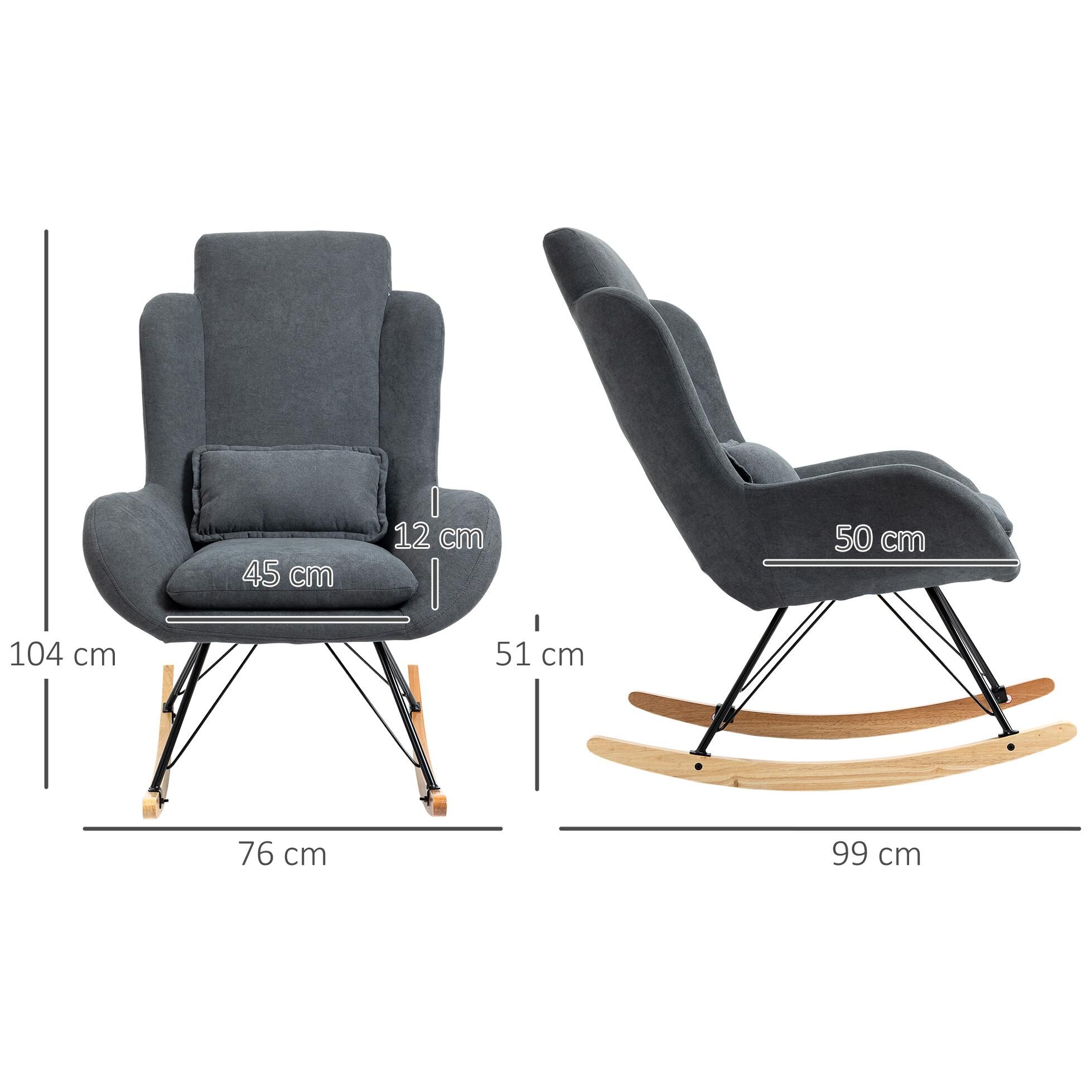Fauteuil � bascule oreilles lin gris - 3