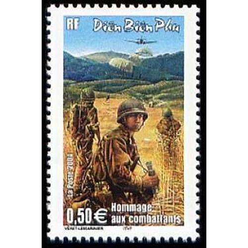 France 2004, Très Beau Timbre Neuf** Luxe Yvert 3667, 50ème Anniversaire De La Bataille De Diên Biên Phu Au Vietnam, Hommage Aux Combattants.
