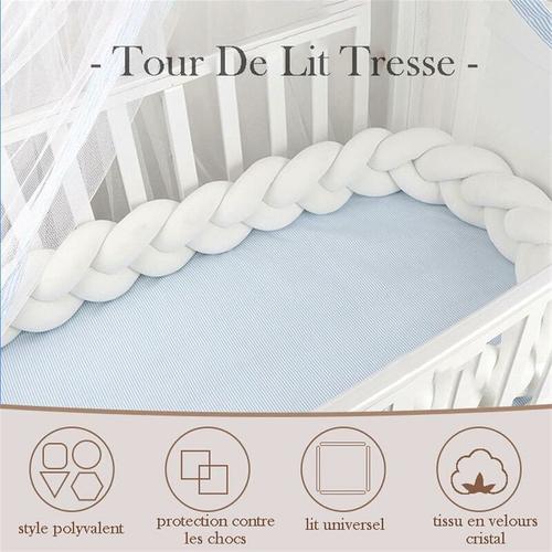 Tour De Lit B¿¿B¿¿- 3 Tissage B¿¿B¿¿ Coussin Serpent Tress¿¿ Pare - Choc Velours Protection Lit Bumper P¿¿Pini¿¿Re Pour Les Nouveau-N¿¿S Lit Chambre D¿¿Cor Avec, Vert Menthe Blanc Grisatre D¿¿Noyaut¿¿¡ª1m