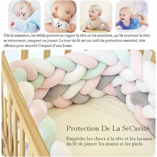 Tour De Lit B¿¿B¿¿- 3 Tissage B¿¿B¿¿ Coussin Serpent Tress¿¿ Pare - Choc Velours Protection Lit Bumper P¿¿Pini¿¿Re Pour Les Nouveau-N¿¿S Lit Chambre D¿¿Cor Avec, Curcuma - 1m